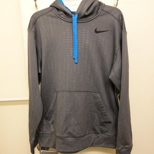 Nike Thermafit Small Swoosh Hoodie - Grey Blue
